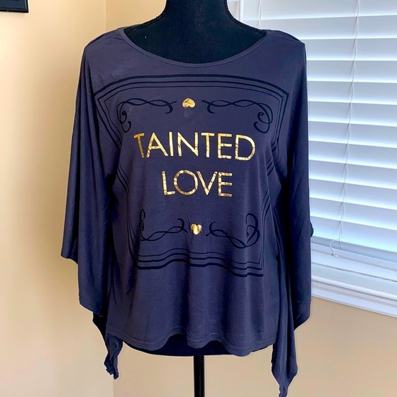 TAINTED LOVE Gray Flowing Shirt - Picture 1 of 8